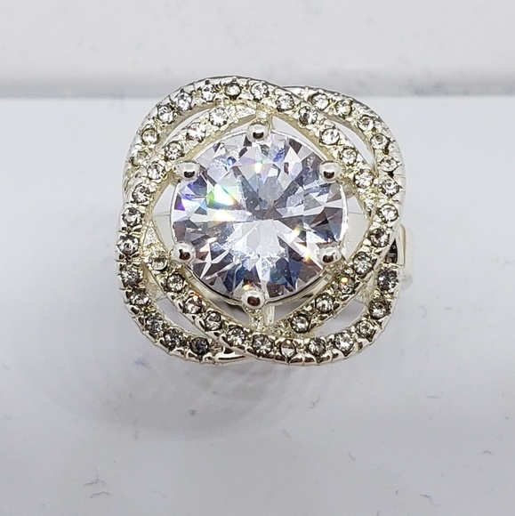 Charter Club Silver Tone Cubic Zirconia Ring Size 6 NEW - Picture 1 of 5